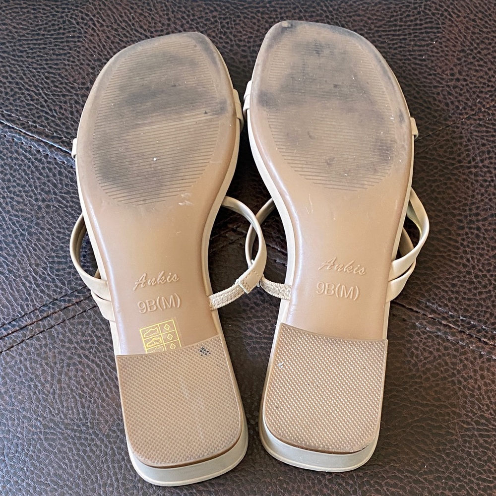 Ladies Ankis Tan Strappy Sandals - Picture 7 of 8